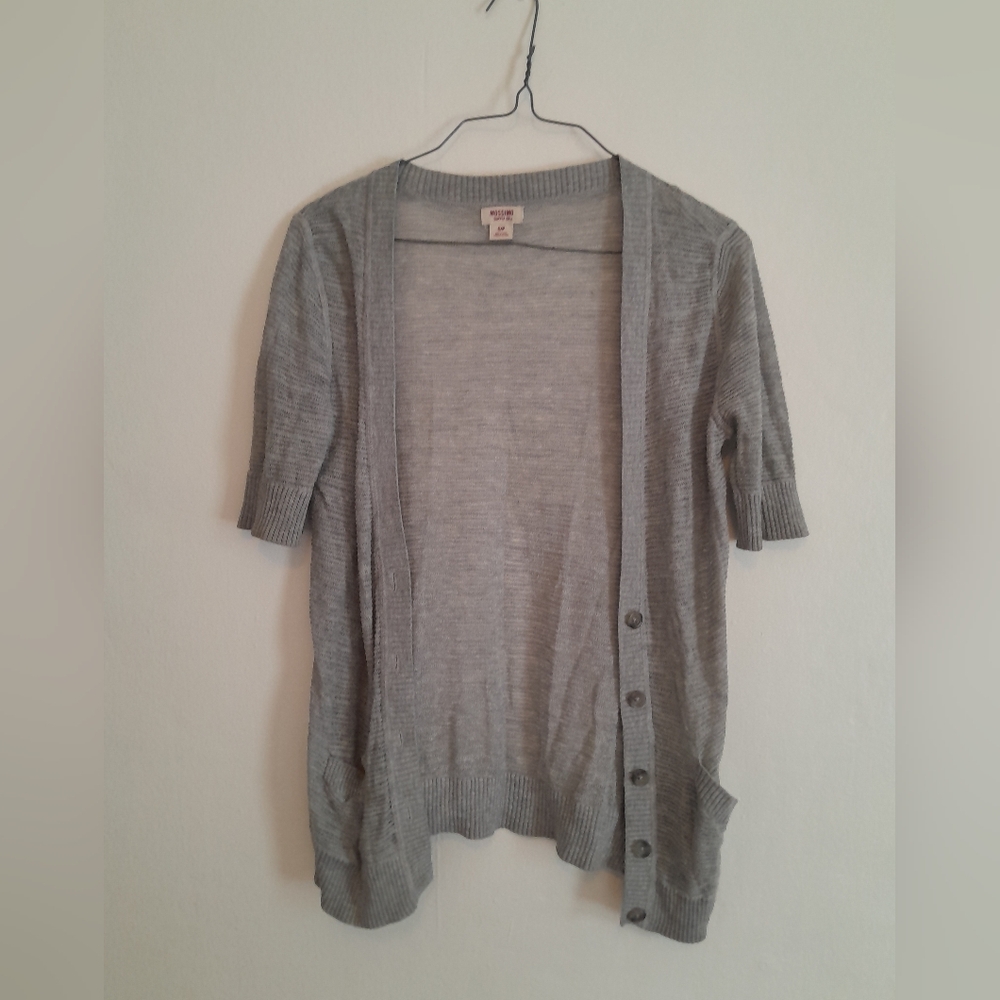 Mossimo Light Gray Cardigan Sweater Lightweight Knit